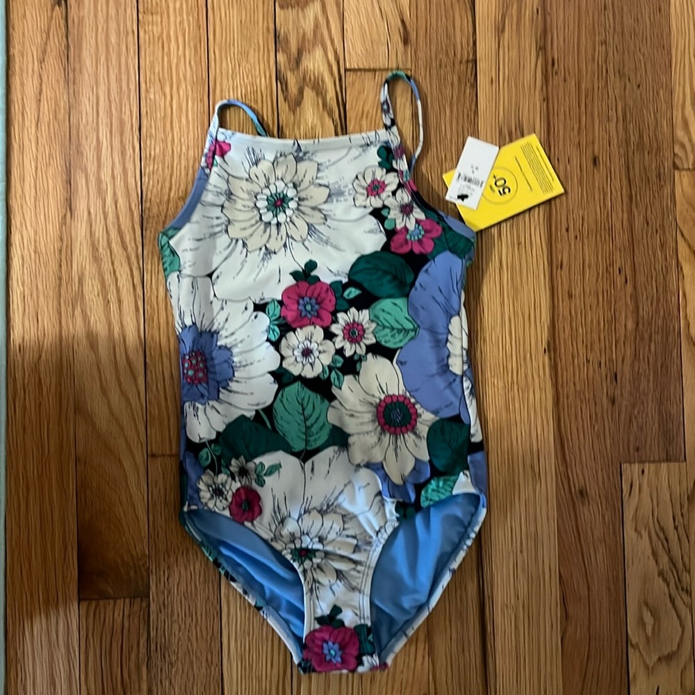 Floral one piece bathing suit